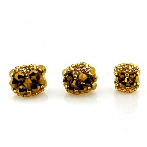 Erudite Crystal Bicone Bead Pack gold jewelry making kit — DIY set with beads and instructions for creating handmade jewelry