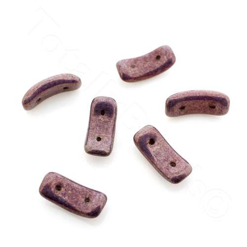 Czech Arc Bead 15mm - Gold Amethyst 10pcs