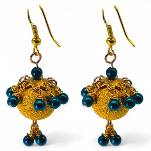 Stardust Earrings Gold & Turquoise earring making kit — DIY set with beads and instructions for creating handmade jewelry