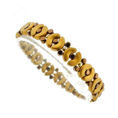 Arcos Bracelet Bronze Gold Bundle bracelet making kit — DIY set with beads and instructions for creating handmade jewelry