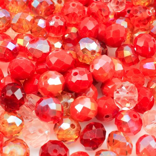 Crystal Rondelle Beads 8x10mm Fire Mix 60pcs for jewellery making