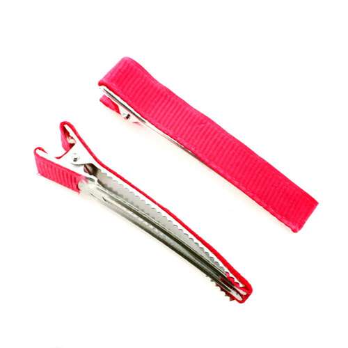 Hair Grip Fabric Covered - Fuschia 1pc