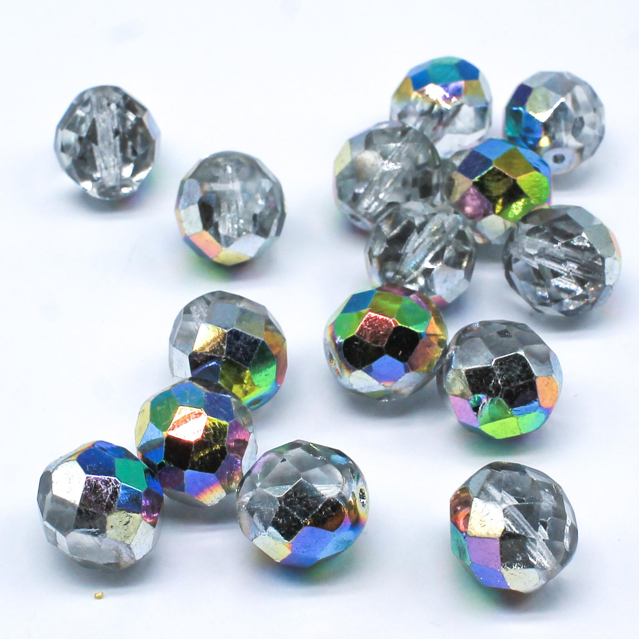 Czech Fire Polished 12mm Facet Beads Crystal Vitral 15pcs for jewellery making