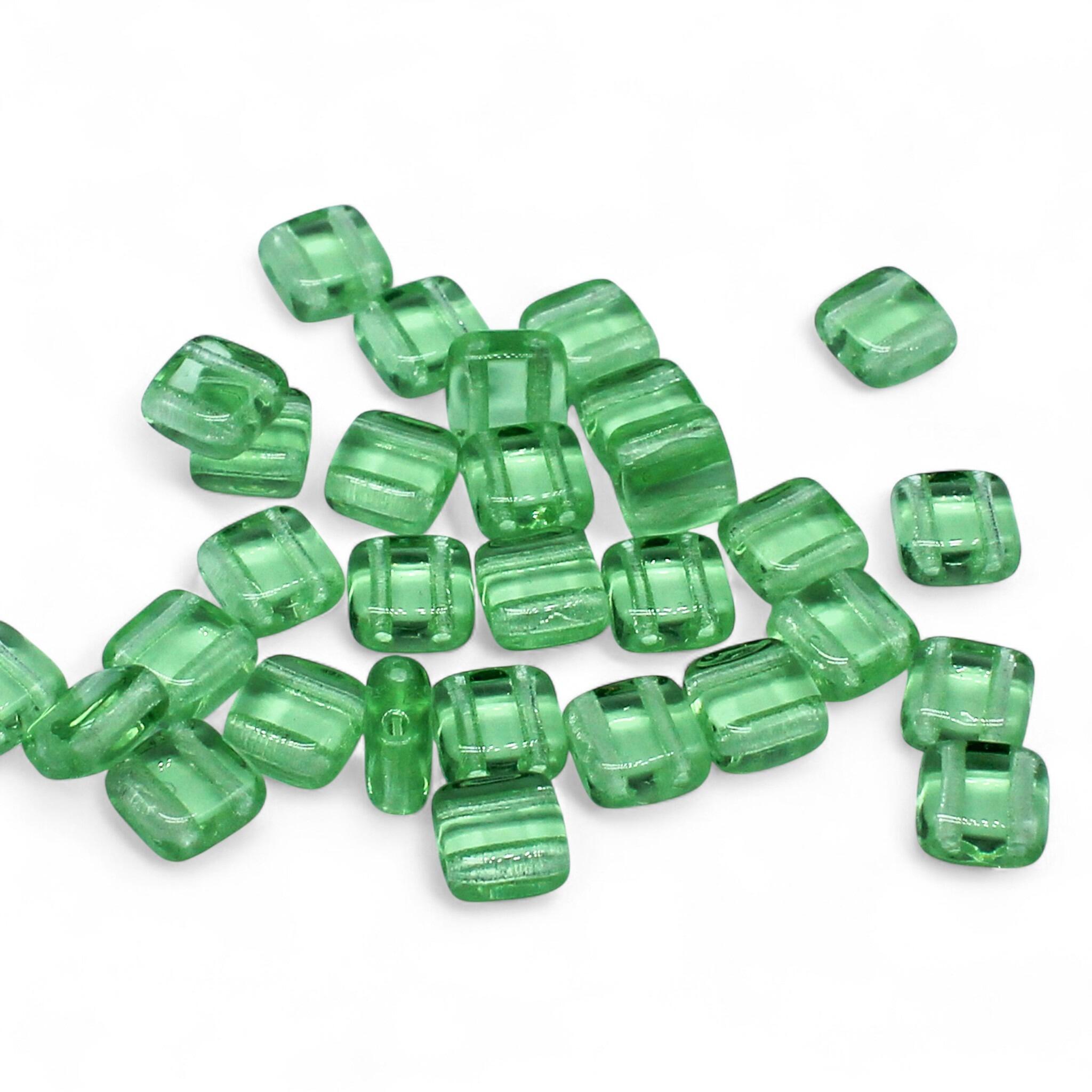 CzechMates Tile Beads 6mm 25pcs Trans. Peridot for jewellery making