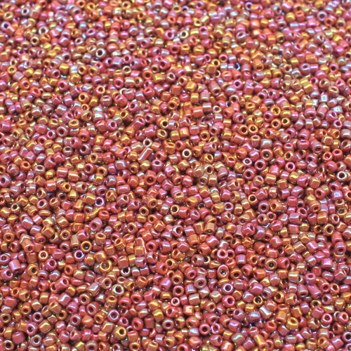 Seed Beads Opaque Rainbow Brown Size 11 100g 2mm for jewellery making