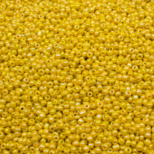 Seed Beads Opaque Rainbow Yellow Size 8 100g 3mm for jewellery making