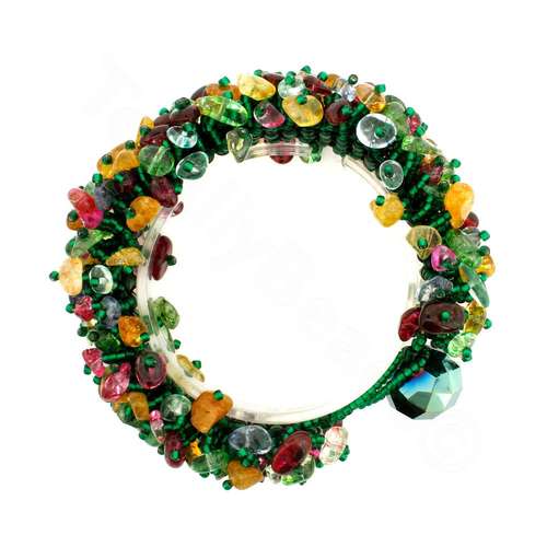 Hedgehog Bracelet Pack mixed gemstone chips bracelet making kit — DIY set with beads and instructions for creating handmade jewelry