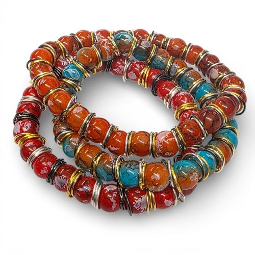 MIlani Marble Bracelets x6 Flame for jewellery making