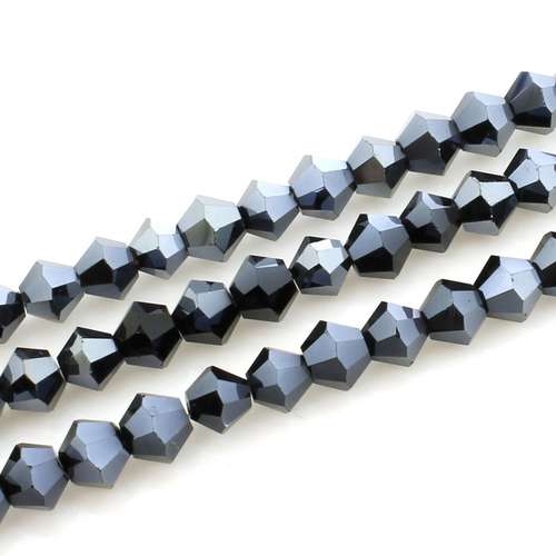 5mm crystal bicone beads hematite — faceted for jewelry making and beadwork