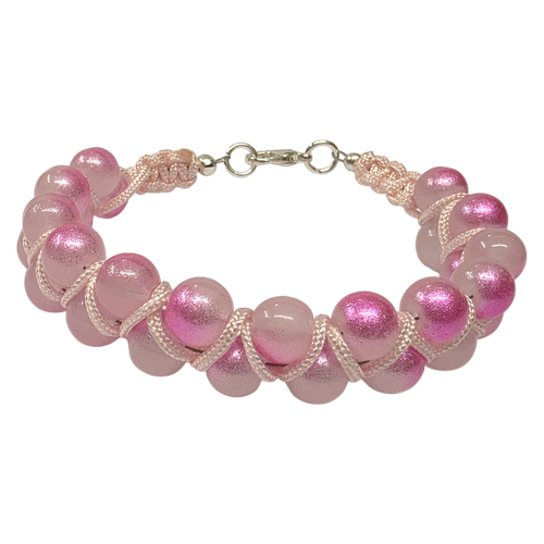 Kris Kross Macrame Bracelet x2 Glitter Pink for jewellery making