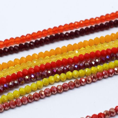 Crystal Rondelle Beads 2.5x3.5mm 8 String Mix Vibrant Summer for jewellery making