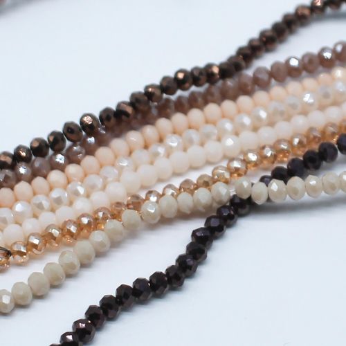 Crystal Rondelle Beads 2.5x3.5mm 8 String Mix Quarry Mix for jewellery making