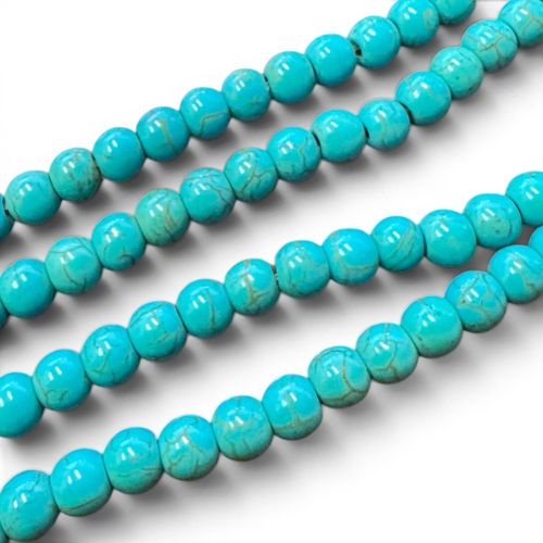 Synthetic Turquoise Round Beads 6mm Turquoise for jewellery making