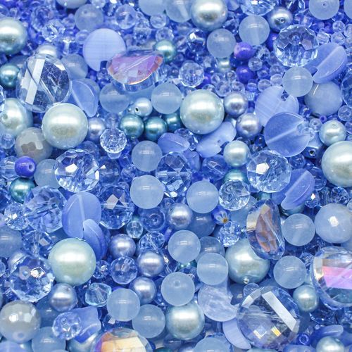 Premium Bead Mix 75g Blue 2mm for jewellery making