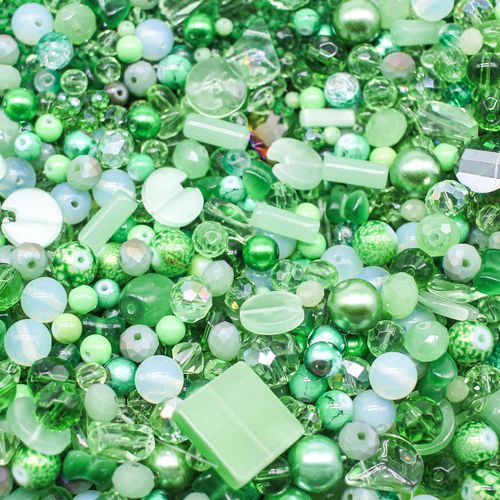 Premium Bead Mix 75g Green 2mm for jewellery making