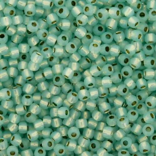 Toho Size 11 Seed Beads 10g - PF Silver Milky Lt Aqua