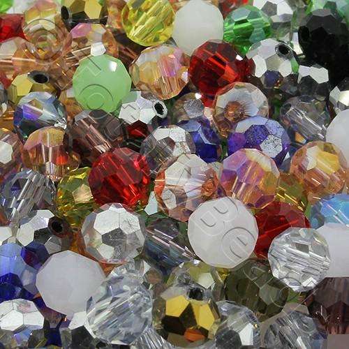 6mm crystal beads mixed, pack of 72 — faceted for jewelry making and beadwork