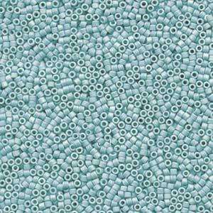 size 11 Miyuki Delica seed beads matt opaque sea opal ab db1595 5g — 5g pack, premium Japanese cylinder beads perfect for bead weaving, e…