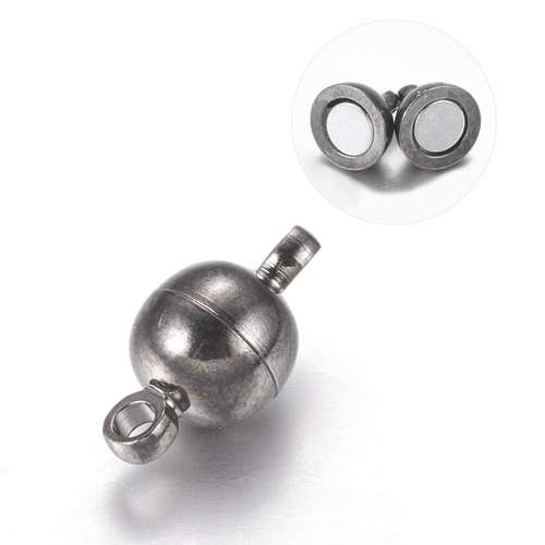 Magnetic Clasp Mini 11x6mm - Black Plated 2pcs