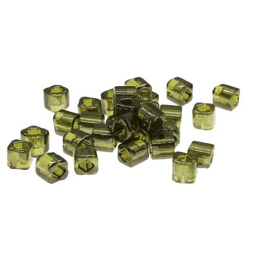 Toho Cubes 4mm 10g - Gold Luster Green Tea
