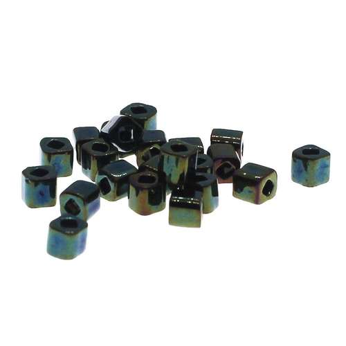 Toho Cubes 4mm 10g - Metallic Iris Green Brown