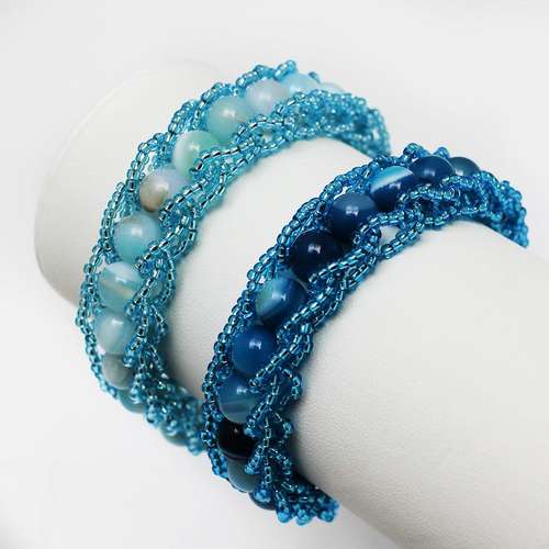 Beaded Money Chain blue/aqua bundle jewelry making kit — DIY set with beads and instructions for creating handmade jewelry