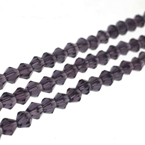 4mm crystal bicone beads amethyst — faceted for jewelry making and beadwork
