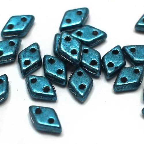 Czech glass glass beads met shaded spruce — pack of 60, high-quality two-hole beads ideal for jewelry making, bead weaving, and crafts