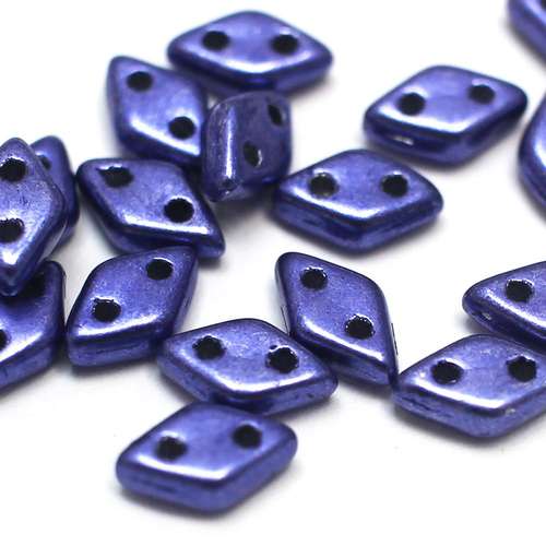 Czech glass glass beads met ultra violet — pack of 60, high-quality two-hole beads ideal for jewelry making, bead weaving, and crafts