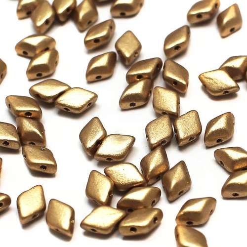 8x5mm 10g Czech glass Rulla beads matte metallic flax — two-hole beads for jewelry making and bead weaving