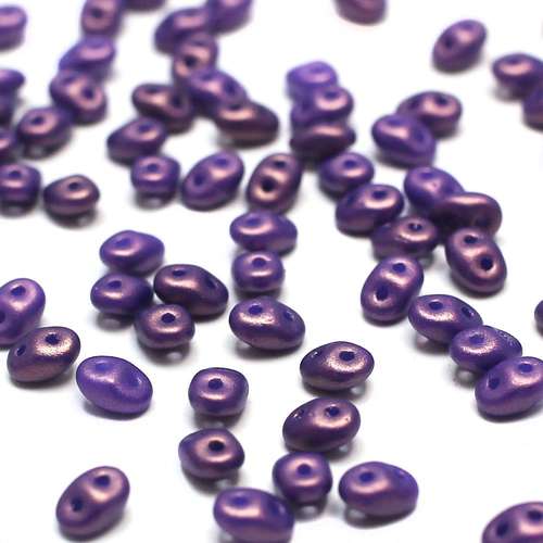 10g Czech glass Rulla beads gold shine purple — two-hole beads for jewelry making and bead weaving