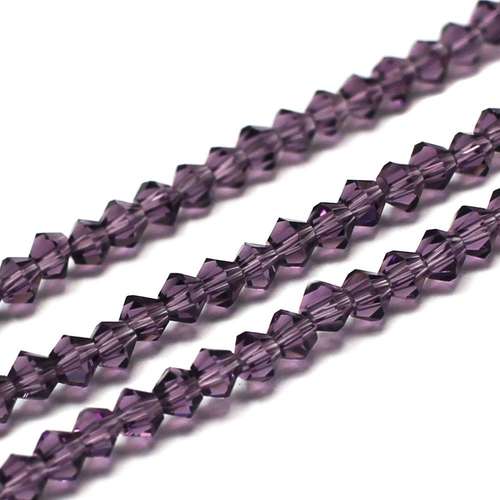 3mm crystal bicone beads purple — faceted for jewelry making and beadwork