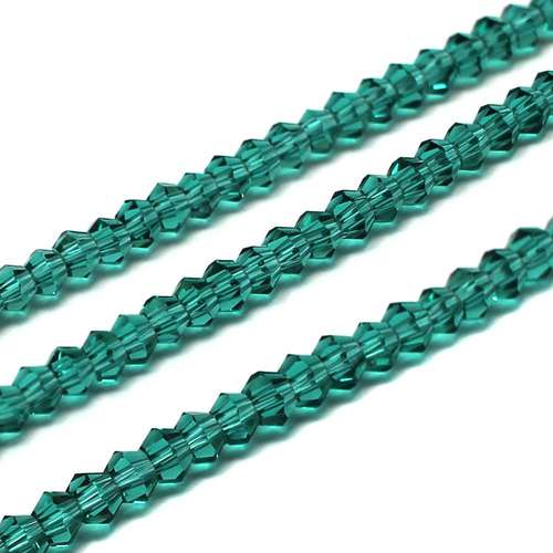 3mm crystal bicone beads teal — faceted for jewelry making and beadwork