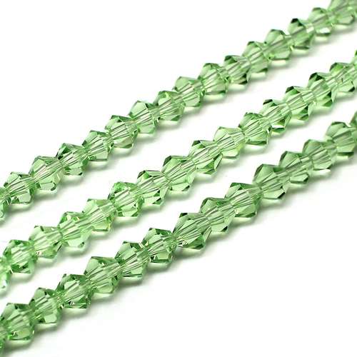 4mm crystal bicone beads light green — faceted for jewelry making and beadwork