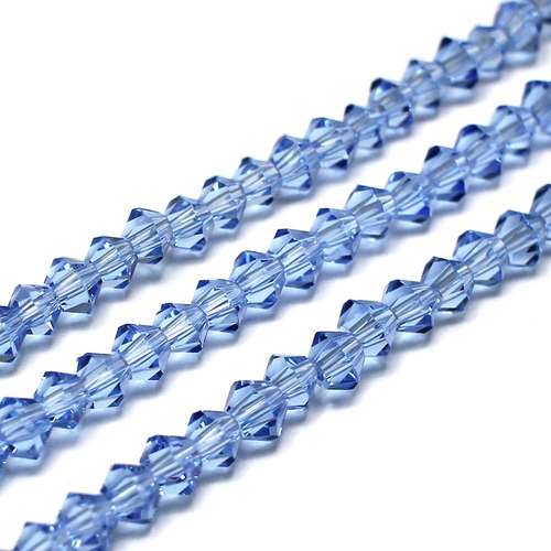 4mm crystal bicone beads light blue — faceted for jewelry making and beadwork