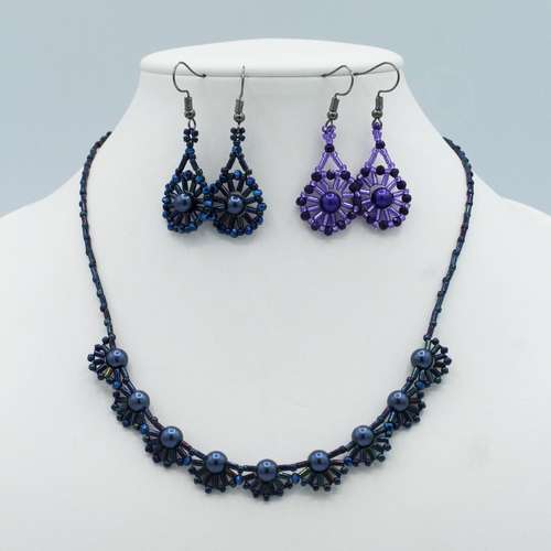 Beaded Lace Chariott Jewellery Kit purples jewelry making kit — DIY set with beads and instructions for creating handmade jewelry