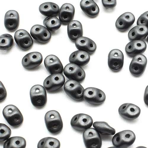 10g Czech glass Rulla beads powdery pastel jet — two-hole beads for jewelry making and bead weaving