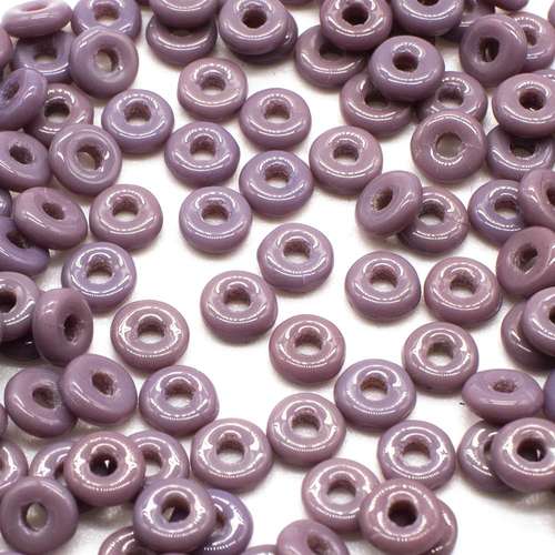 4mm Czech glass glass beads ring 4mm 5g 180pcs - opaque purple — pack of 5, high-quality two-hole beads ideal for jewelry making, bead we…