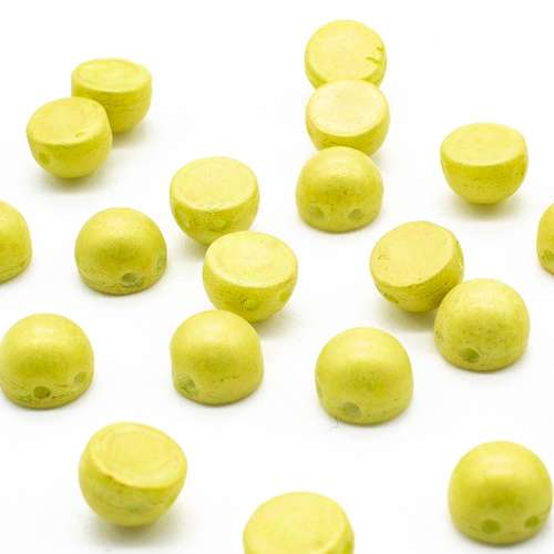 7mm Czech glass glass beads pacifica honeydew — pack of 25, high-quality two-hole beads ideal for jewelry making, bead weaving, and crafts