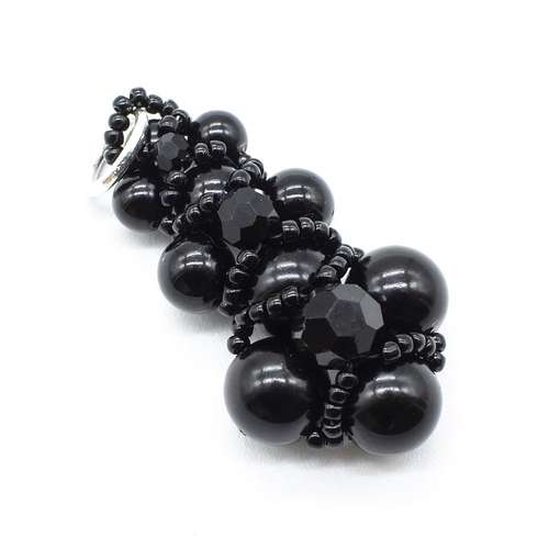 Victoria Pendant black jewelry making kit — DIY set with beads and instructions for creating handmade jewelry