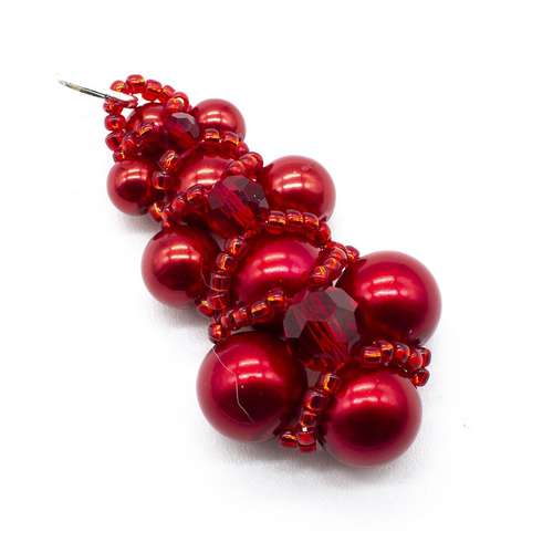 Victoria Pendant red jewelry making kit — DIY set with beads and instructions for creating handmade jewelry