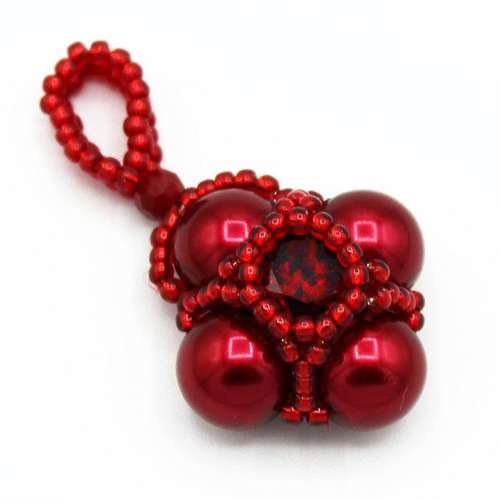 Cassandra Pendant ruby red jewelry making kit — DIY set with beads and instructions for creating handmade jewelry