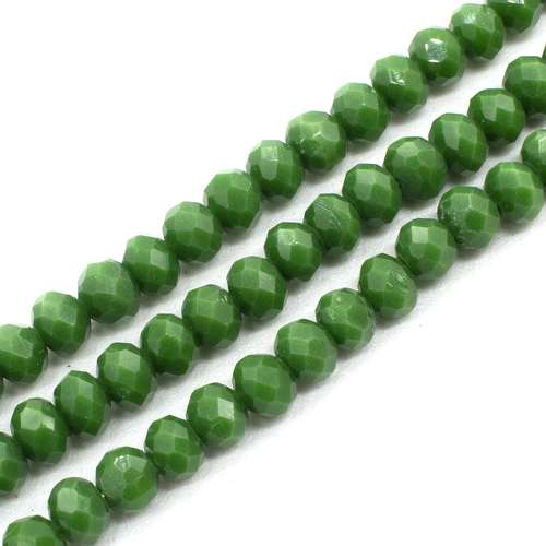 4mm crystal beads opaque emerald green — faceted for jewelry making and beadwork