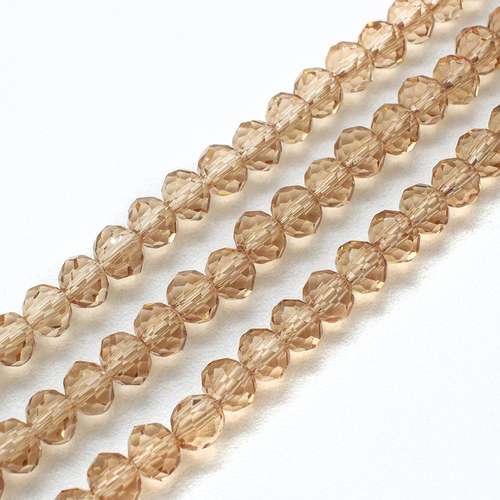 4mm crystal beads champagne, pack of 130 — faceted for jewelry making and beadwork