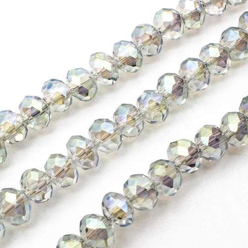 6mm crystal beads electric silver, pack of 100 — plated finish, ideal for jewelry making and beadwork