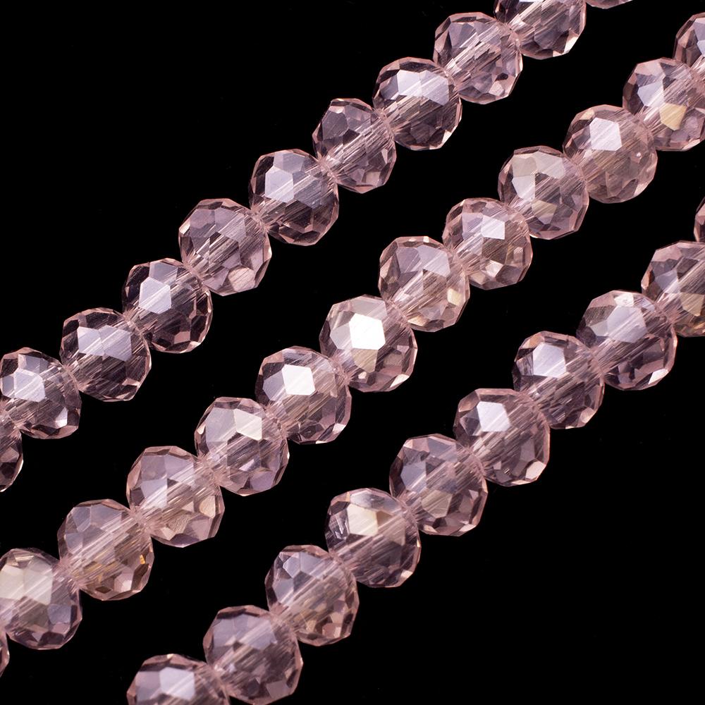 6mm crystal beads pink ab, pack of 100 — AB finish, faceted for jewelry making and beadwork