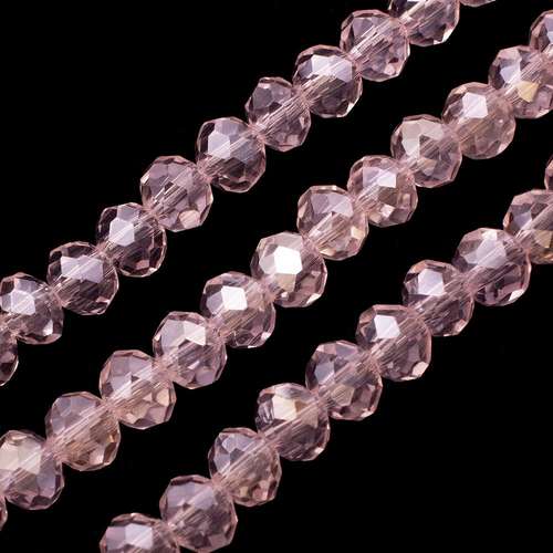 6mm crystal beads pink ab, pack of 100 — AB finish, faceted for jewelry making and beadwork