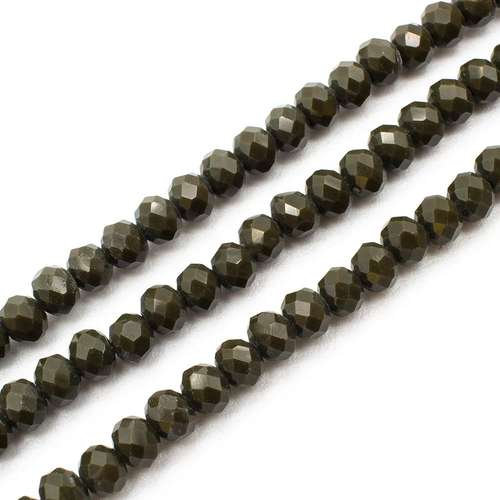4mm crystal beads opal dark chocolate, pack of 130 — faceted for jewelry making and beadwork