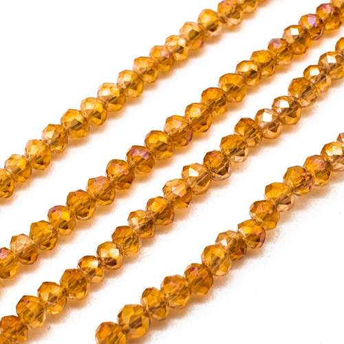 3mm crystal beads burnt orange — faceted for jewelry making and beadwork