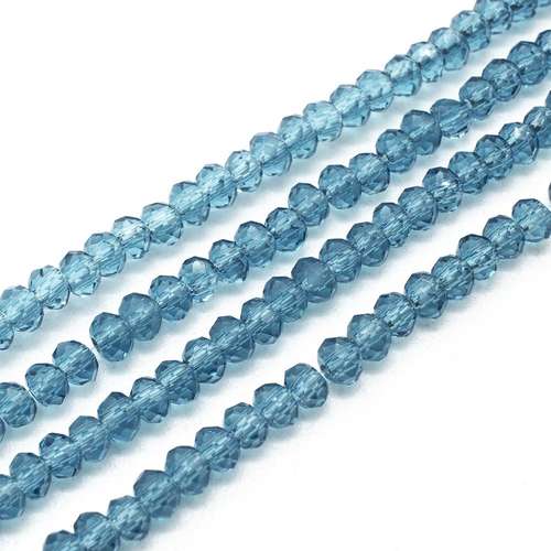 3mm crystal beads dark turquoise, pack of 150 — faceted for jewelry making and beadwork
